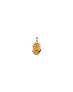 14kt Yellow 23.25x16mm Hollow Oval St. Joseph Medal