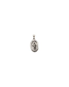 14kt White 23.25x16mm Hollow Oval St. Jude Medal