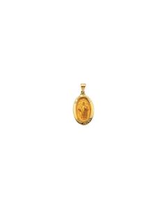 14kt Yellow 23.25x16mm Hollow Oval St. Jude Medal
