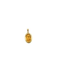 14kt Yellow 23.25x16mm Hollow Oval Sacred Heart of Jesus Medal