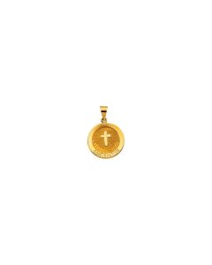 14kt Yellow 18.25mm Hollow Confirmation Medal