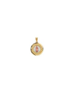 14kt Yellow 19.75mm Tri-Color Mi Primera Comunion (First Holy Communion) Medal