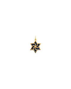 Star of David Pendant with Blue Enamel