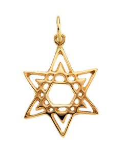 Star Of David 14K Yellow Gold 18.50X16.25 Mm