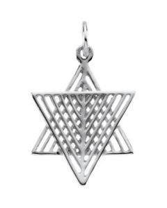 Star Of David 14K White Gold 18.50X16.50 Mm