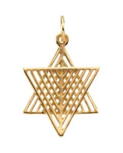 Star Of David 14K Yellow Gold 18.50X16.50 Mm