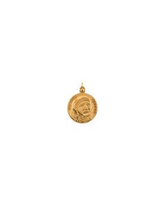 14kt Yellow 18mm Round Blessed Mother Teresa Medal