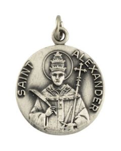 St. Alexander Medal With 18.00 Inch Chain Sterling Silver  
