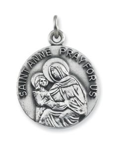 St. Anne Medal With 18.00 Inch Chain Sterling Silver  18.00 Mm St. Anne Medal