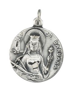 St. Barbara Medal With 18.00 Inch Chain Sterling Silver  18.00 Mm St. Barbara Medal With 18.00 Inch Chain