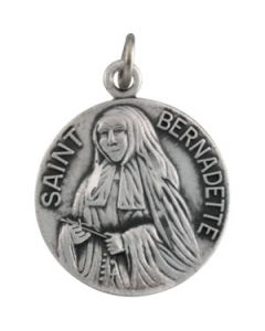St. Bernadette Medal With 18.00 Inch Chain Sterling Silver  18.00 Mm;P;St. Bernadette Medal With 18.00 Inch Chain