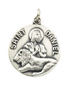 St. Daniel Medal With 18.00 Inch Chain Sterling Silver  18.00 Mm St. Daniel Medal