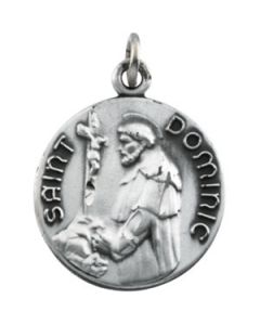 St. Dominic Medal With 18.00 Inch Chain Sterling Silver  18.00 Mm St. Doninic Medal