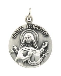 St. Dorothy Medal With 18.00 Inch Chain Sterling Silver  18.00 Mm St. Dorothy Medal