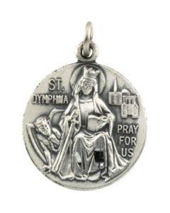 St. Dymphna Medal With 18.00 Inch Chain Sterling Silver  18.00 Mm;P;St. Dymphna Medal With 18.00 Inch Chain