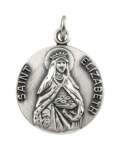 St. Elizabeth Meda With 18.00 Inch Chainl Sterling Silver  18.00 Mm St. Elizabeth Meda With 18.00 Inch Chainl