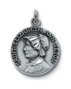St. Elizabeth Seton Medal With 18.00 Inch Chain Sterling Silver  
