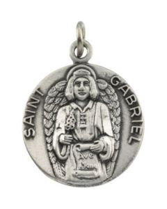 St. Gabriel Medal With 18.00 Inch Chain Sterling Silver  18.00 Mm;P;St. Gabriel Medal With 18.00 Inch Chain