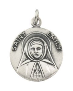 St. Emily Medal With 18.00 Inch Chain Sterling Silver  
