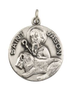 St. Jason Medal W/ 18 Inch Chain Sterling Silver  