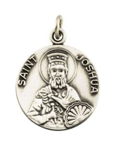 St. Joshua Medal W/ 18 Inch Chain Sterling Silver  18.00 Mm;P;St. Joshua Medal