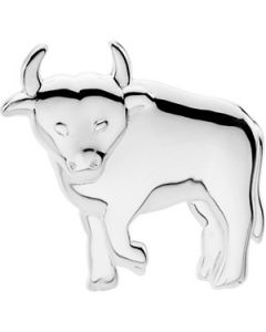 The Playful Bull Brooch Sterling Silver  24.75X24.75 Mm