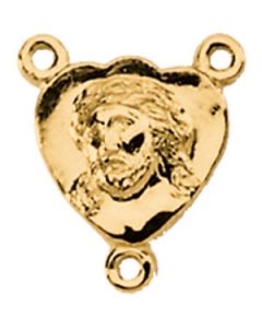 Face Of Jesus Rosary Center 14K Yellow Gold 15.00X13.00 Mm