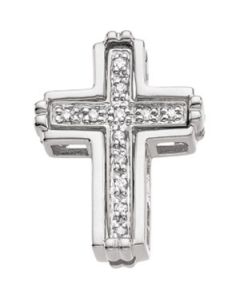 Diamond Unity Cross 14K White Gold 20.75X15.5