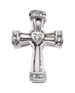 Diamond Unity Cross 14K White Gold 21.0X15.5