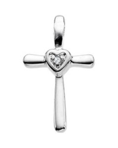 Diamond Unity Cross 14K White Gold 17.50X10.75 Inside Cross Diamond Unity Cross