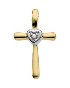 14Ky Rhod Pltd Dia Unity Cross 14K Yellow Gold 17.50X10.75 Inside Cross 14Ky Rhod Pltd Dia Unity Cross