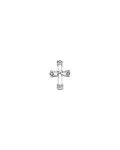 14kt White .08 CTW Diamond Outside Cross Pendant
