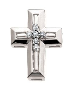 Diamond Unity Cross 14K White Gold 21.0X16.0