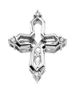 Diamond Unity Cross 14K White Gold 19.25X16.00 Outside Cross Diamond Unity Cross