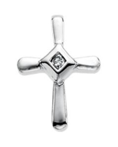 Diamond Unity Cross 14K White Gold 12.75X09.50 Inside Cross Diamond Unity Cross