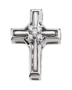 Diamond Unity Cross 14K White Gold 20.5X16.5