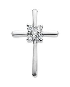 Diamond Unity Cross 14K White Gold 18.25X12.75 Inside Cross Diamond Unity Cross