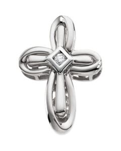 Diamond Unity Cross 14K White Gold 22.0X16.5
