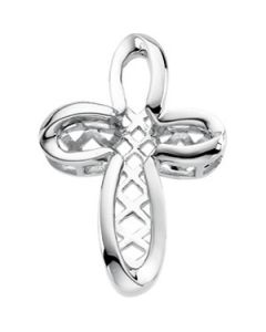 Diamond Unity Cross 14K White Gold 22.00X16.50 Outside Cross Diamond Unity Cross