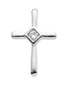 Diamond Unity Cross 14K White Gold 18.25X12.75 Inside Cross Diamond Unity Cross