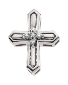 Diamond Unity Cross 14K White Gold 20.25X15.0