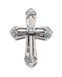 Diamond Unity Cross 14K White Gold 21.5X16.0