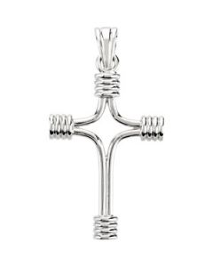 Tubular Cross 14K White Gold 