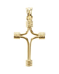 Tubular Cross 14K Yellow Gold 