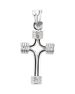 Tubular Cross 14K Yellow Gold 