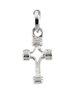 Tubular Cross 14K White Gold 
