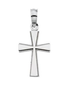 Fancy Filigree Cross 14K White Gold 15.25X10.50 Mm Fancy Filigree Cross