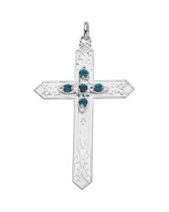 Birhtstone Cross Sterling Silver  December Birhtstone Cross