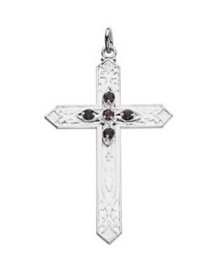 Birthstone Cross Sterling Silver  February Birthstone Cross