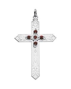 Birthstone Cross Sterling Silver  January Birthstone Cross